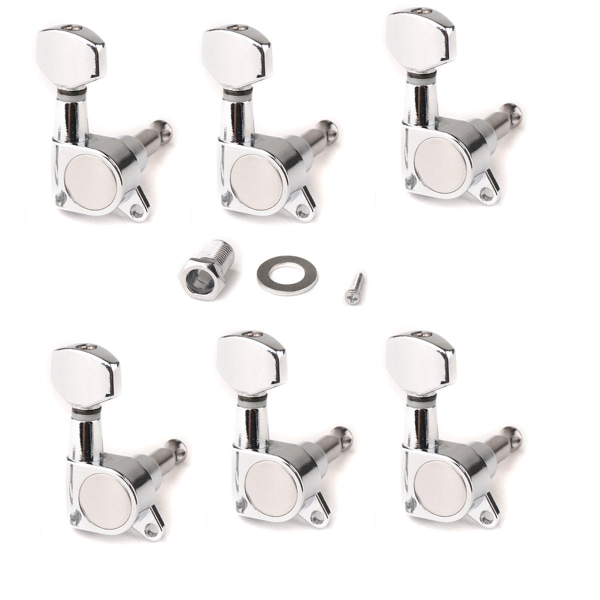 Musiclily - 6-in-line Guitar Sealed Machine Head Set - Chrome Right Hand #M174-6