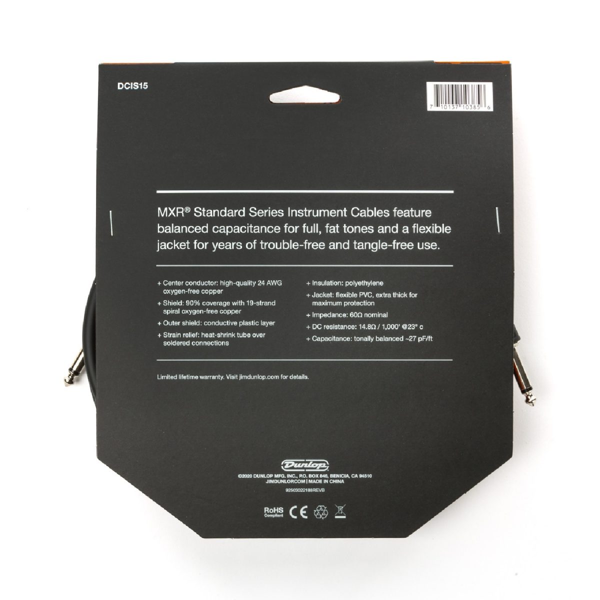 MXR - DCIS15 - 15FT Standard Instrument Cable /Straight Back