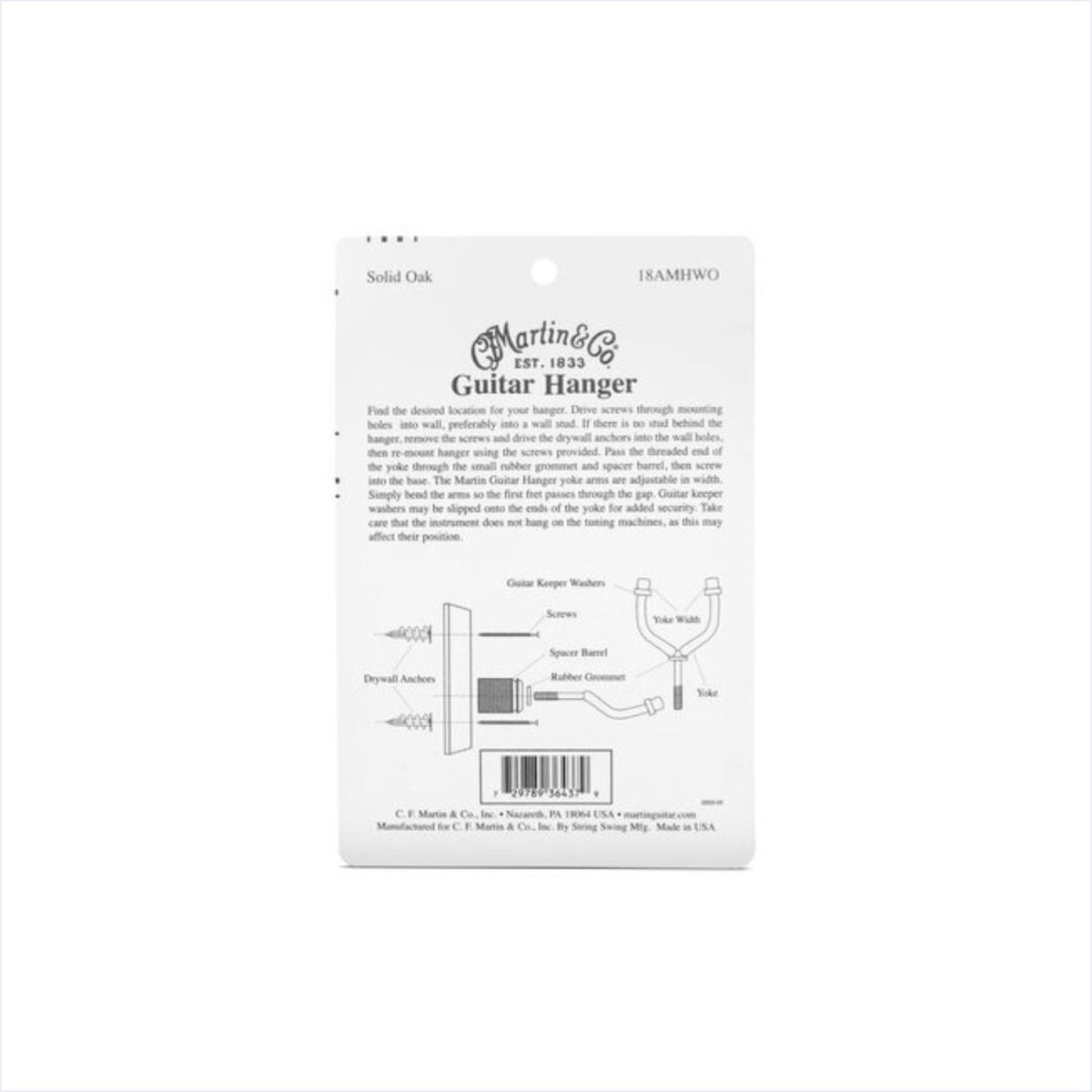 Martin Guitars - Solid Oak Guitar Wall Hanger-side2
