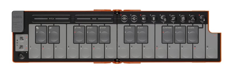 Korg - Nanokey Fold- Foldable MIDI keyboard, Lava Orange #NANOKEYFDLO