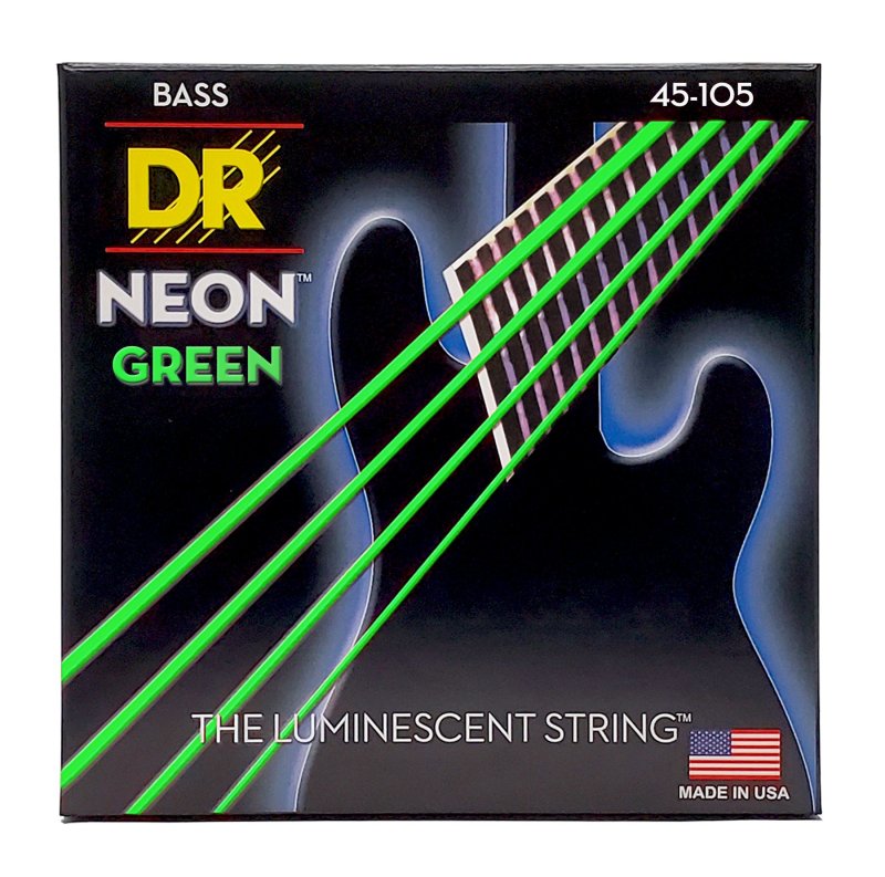 DR - Neon Green Coated Bass Strings, Medium (45-105) #NGB-45