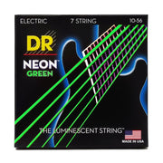 DR - Neon Green Coated 7-String Electric Guitar Strings, Medium (10-56) #NGE7-10