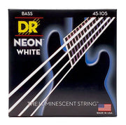 DR - Neon White K3 Coated Bass Strings, Medium (45-105) #NWB-45