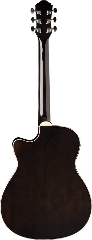Oscar Schmidt - Transparent Black Auditorium Acoustic Electric Guitar #OACEFTB-A