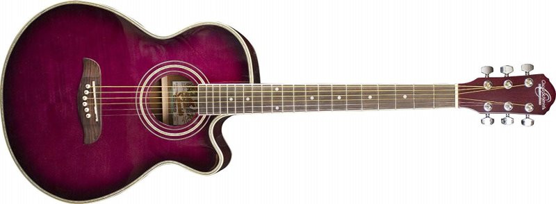 Oscar Schmidt - Concert Size Acoustic Electric Purpleburst Guitar #OG10CEFTPB-A