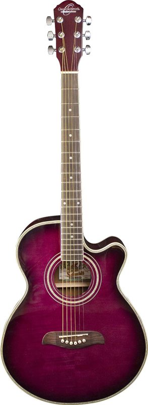Oscar Schmidt - Concert Size Acoustic Electric Purpleburst Guitar #OG10CEFTPB-A