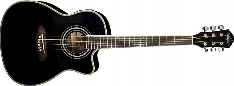 Oscar Schmidt - 3/4-Size Dreadnought Acoustic-Electric Guitar, Black #OG1CEB-A