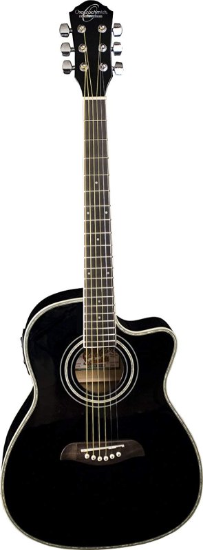 Oscar Schmidt - 3/4-Size Dreadnought Acoustic-Electric Guitar, Black #OG1CEB-A