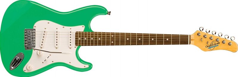 Oscar Schmidt - 3/4 Size Seafoam Green Kids Jr. Strat-Style Electric Guitar #OS-30-SFG-A
