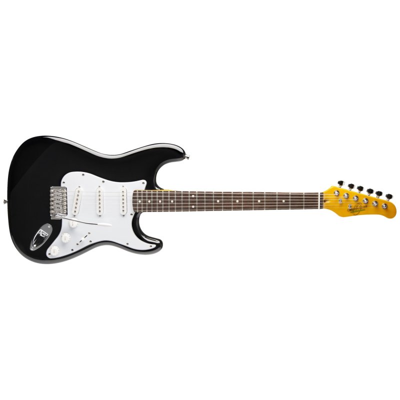 Oscar Schmidt - 6-String Double Cutaway SSS Electric Guitar. Black #OS-300-BK-A