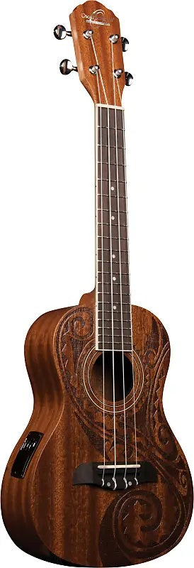 Oscar Schmidt - Concert Acoustic / Electric Ukulele, Hawaiian Tattoo #OU2ETAT-A