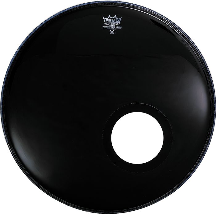 Remo - 22" Powerstroke P3 Ebony Bass Drumhead With 5" Black Dynamo #P3-1022-ES-DM