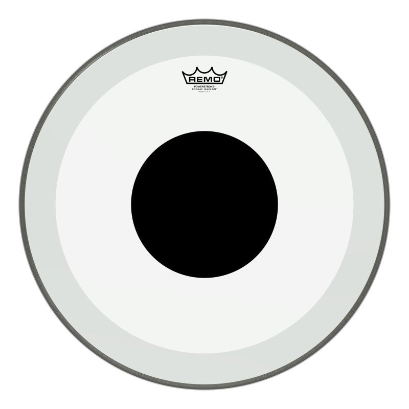 Remo - Powerstroke® P3 Clear Black Dot™ Drumhead - Top Black Dot™, 20" #P3-1320-10