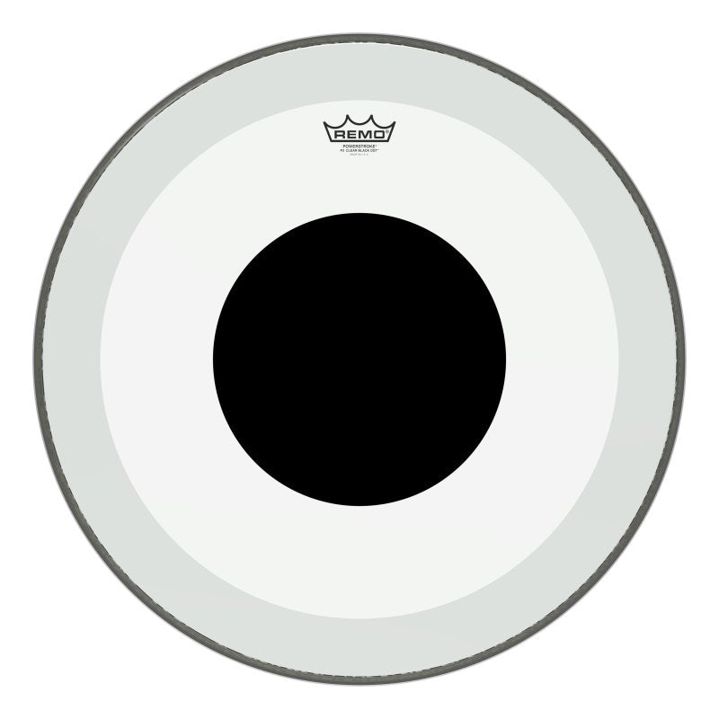 Remo - Powerstroke® P3 Clear Black Dot™ Drumhead - Top Black Dot™, 22" #P3-1322-10