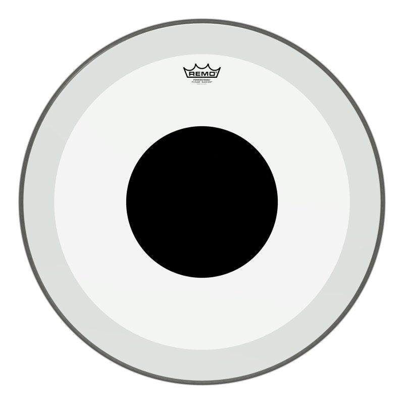 Remo - Powerstroke® P3 Clear Black Dot™ Drumhead - Top Black Dot™, 24" #P3-1324-10