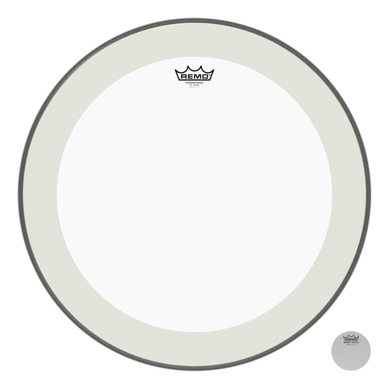 Remo - 22" Powerstroke P4 Clear Bass Drum Head With Falam Patch #P4-1322-C2