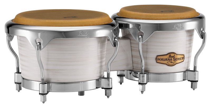 Pearl - Havana Series Fiberglass Bongos, 7 and 9 Inch, Silver White Swirl #PBF-300HV187