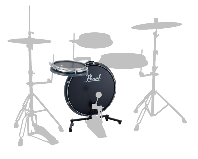 Pearl - Compact Traveler 2-Piece Drum Kit with Slim 18" Bass Drum & Carry Bag, Machine Grey #PCTK-1810BGMG