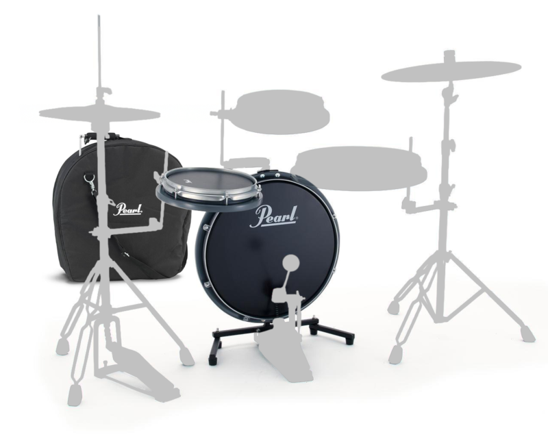 Pearl - Compact Traveler 2-Piece Drum Kit with Slim 18" Bass Drum & Carry Bag, Machine Grey #PCTK-1810BGMG