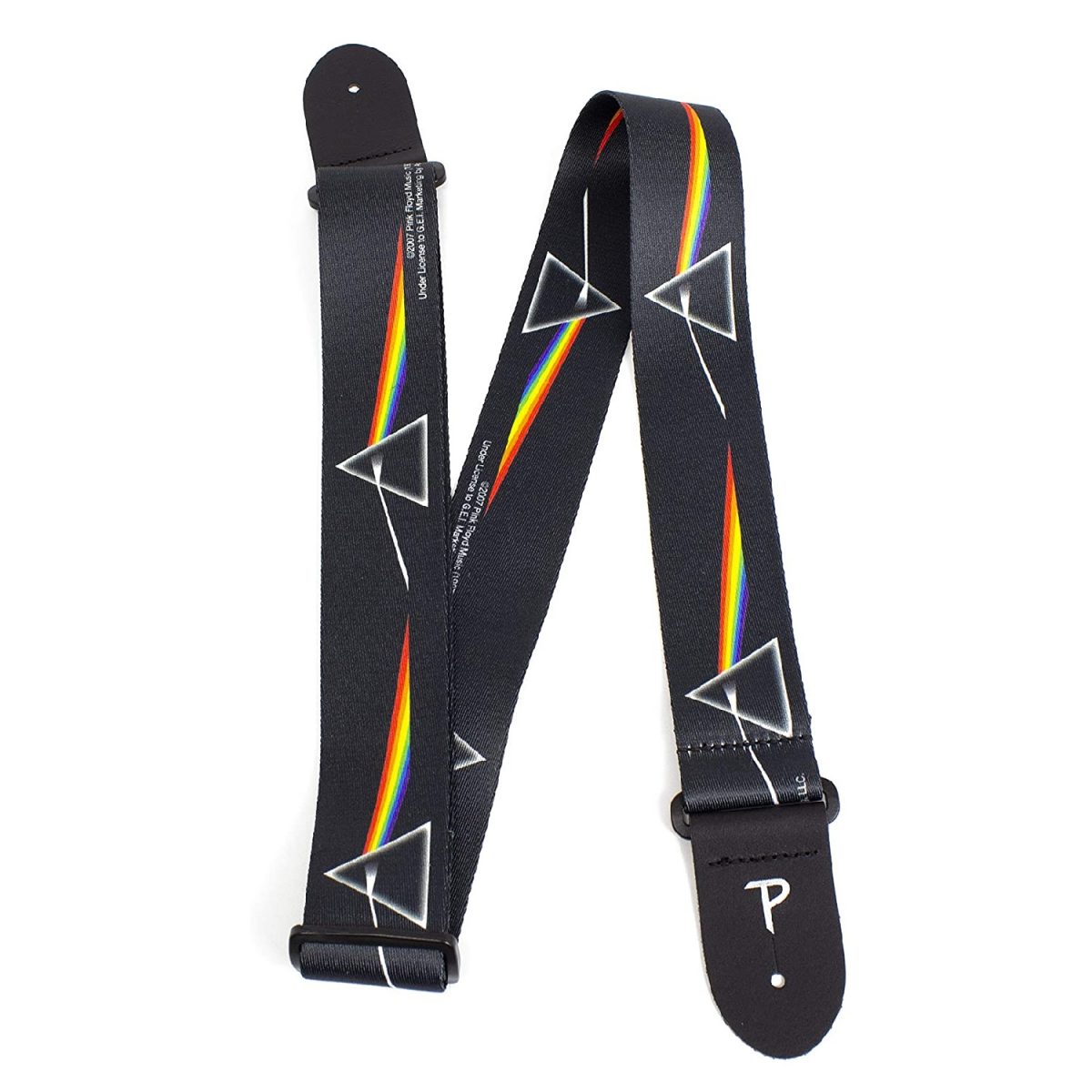 Perri’s Leathers Ltd – 2” Pink Floyd Polyester Guitar Strap – Prisms – LPCP-1070 Sides