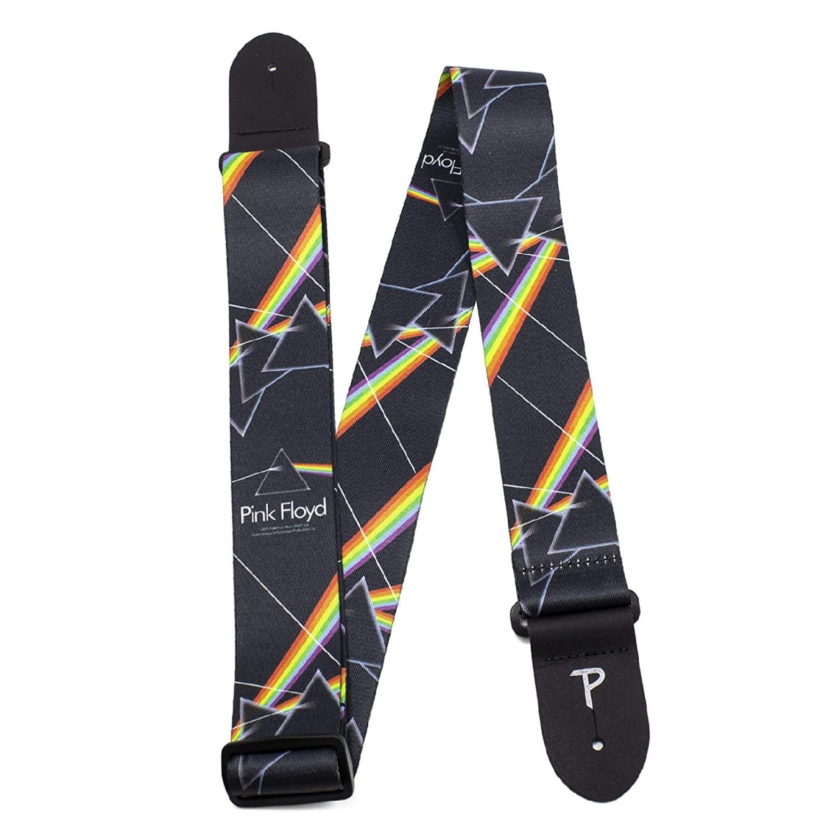 Perri’s Leathers Ltd – 2” Pink Floyd Polyester Guitar Strap – Prisms – LPCP-8090 Sides