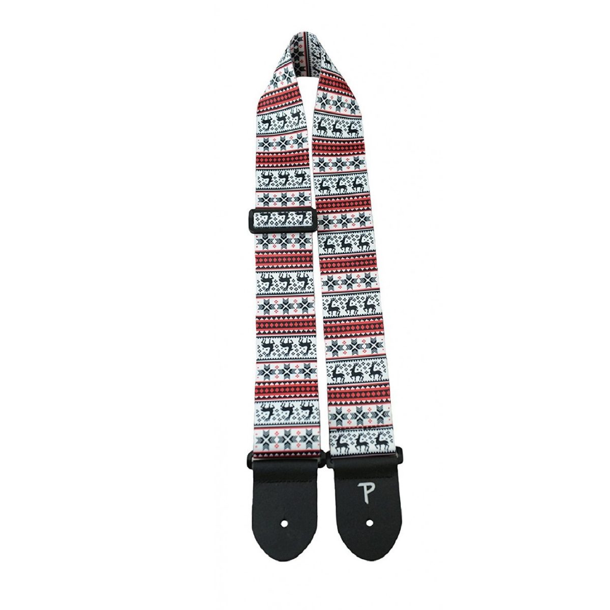 Perri’s Leathers Ltd – 2.5” Christmas Polyester Guitar Strap – Reindeer – LPCP-6858