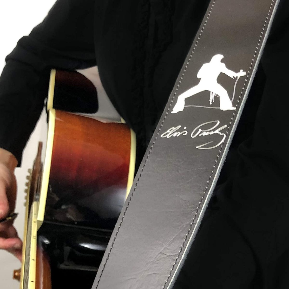 Perri’s Leathers Ltd – 2.5″ Official Licensing Elvis - P25EPV8199 On Guitar