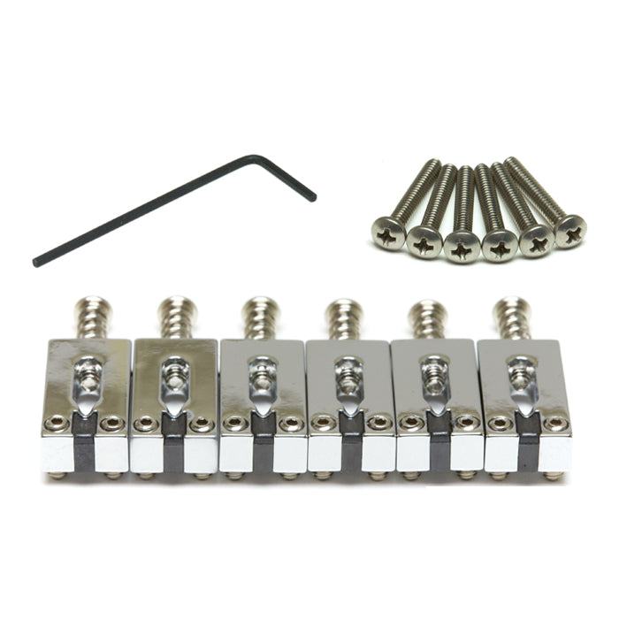 Graph Tech - String Saver Strat & Tele Style Saddles 2 1/16" String Spacing - Chrome #PG-8000-0C