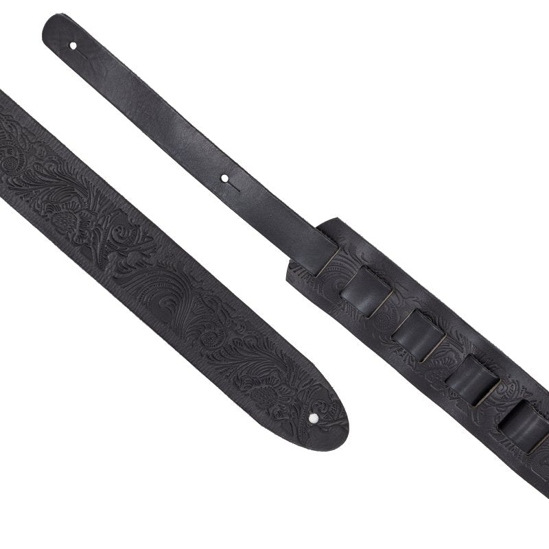 Profile - 2.5" Leather Strap with Hot Press Design, Black #PGS-EBL-6100-BK