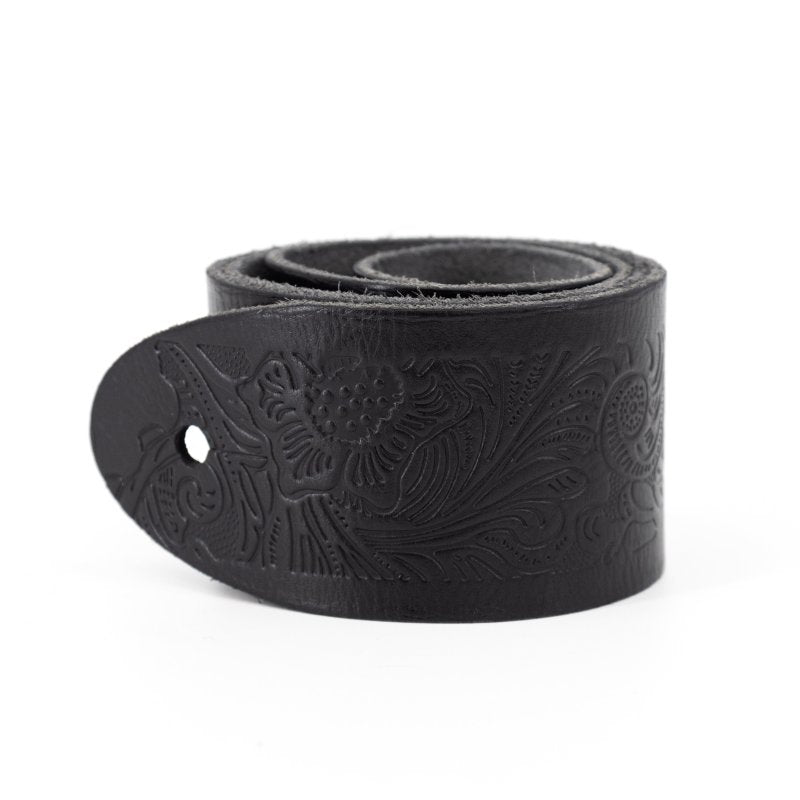 Profile - 2.5" Leather Strap with Hot Press Design, Black #PGS-EBL-6100-BK