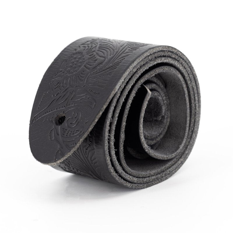 Profile - 2.5" Leather Strap with Hot Press Design, Black #PGS-EBL-6100-BK