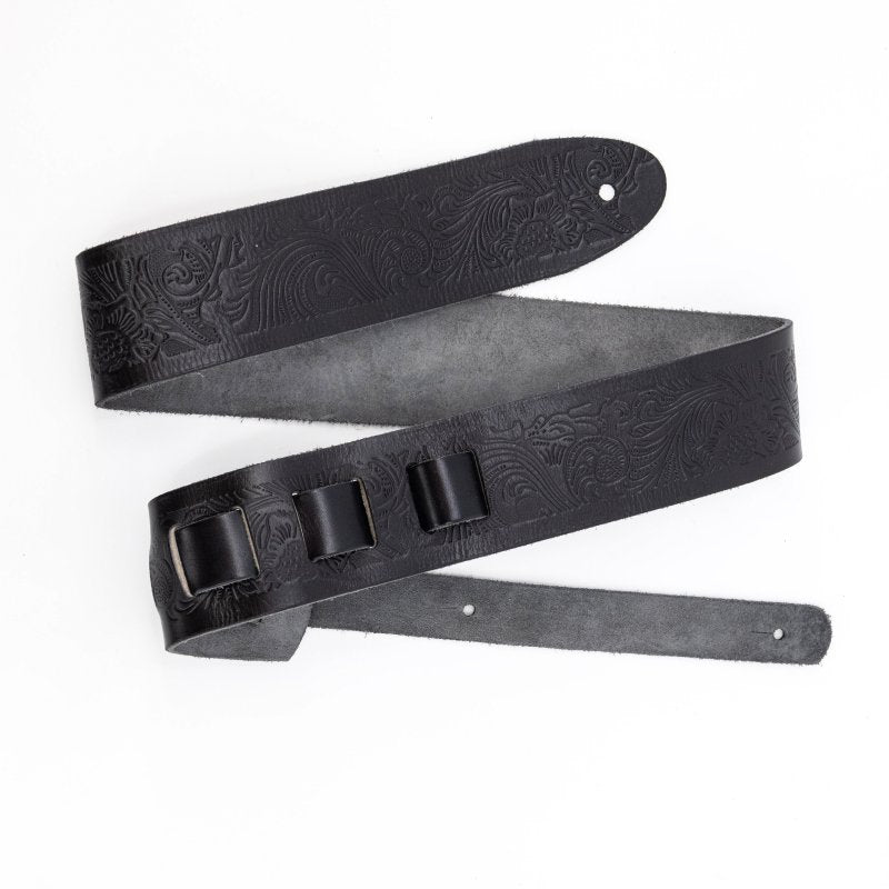 Profile - 2.5" Leather Strap with Hot Press Design, Black #PGS-EBL-6100-BK