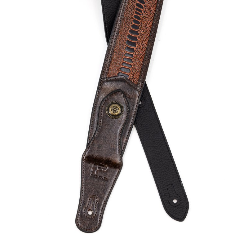 Profile - Western Strap with Brass Buckle, Brown Crocodile Pattern #PGS-EGL-6500-BR