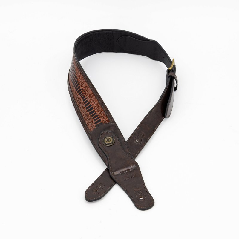 Profile - Western Strap with Brass Buckle, Brown Crocodile Pattern #PGS-EGL-6500-BR