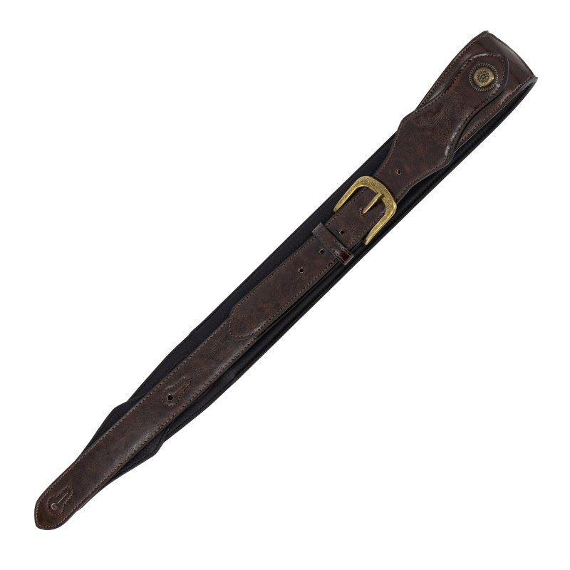 Profile - Western Strap with Brass Buckle, Brown Crocodile Pattern #PGS-EGL-6500-BR