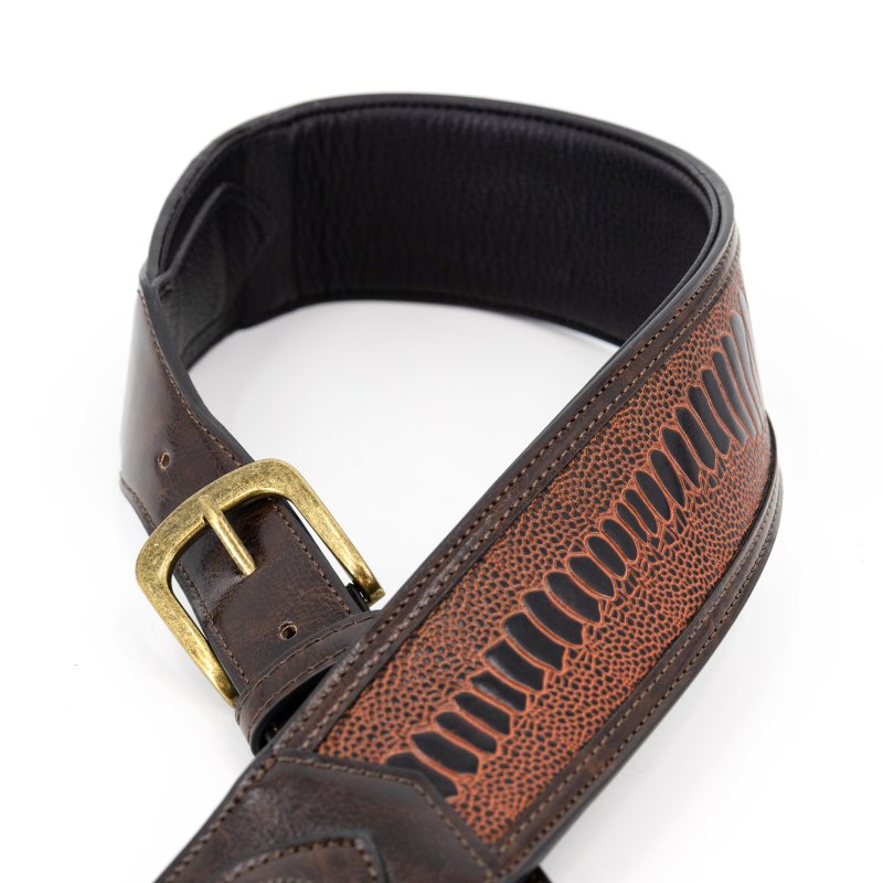 Profile - Western Strap with Brass Buckle, Brown Crocodile Pattern #PGS-EGL-6500-BR