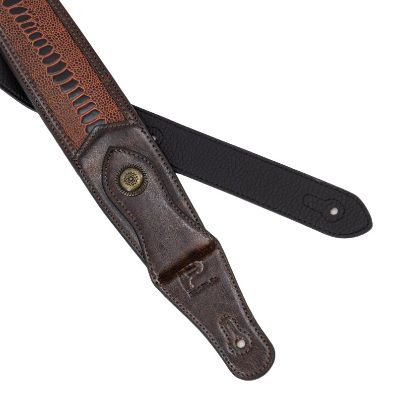 Profile - Western Strap with Brass Buckle, Brown Crocodile Pattern #PGS-EGL-6500-BR