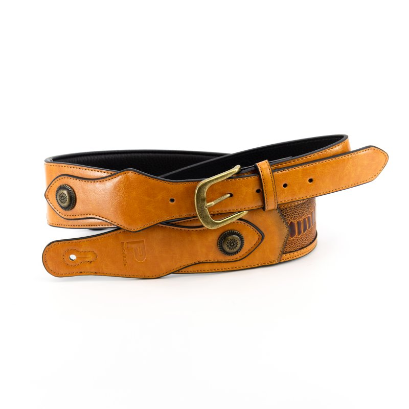 Profile - Western Strap with Brass Buckle, Tan Crocodile Pattern #PGS-EGL-6500-TN