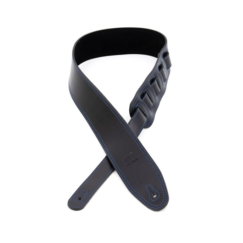 Profile - 2.5" Leather Strap with Blue Double Stitching, Black #PGS-IL-7100-BKBL