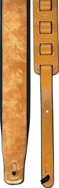 Profile - 2.8" Soft Leather Guitar Strap W/ Foam Padding Tan #PGS780-2