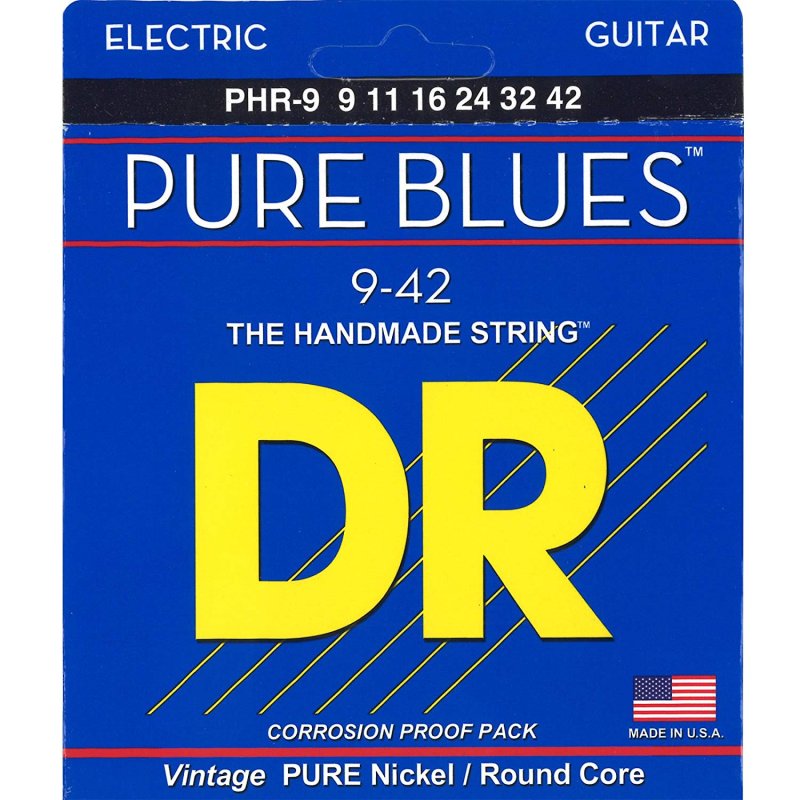 DR - Pure Blues Electric Guitar Strings, Light (9-42) #PHR-9
