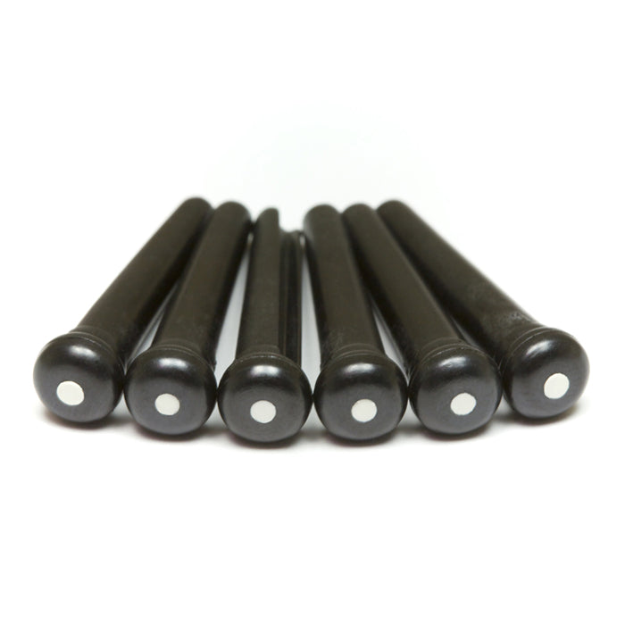 Graph Tech - TUSQ Traditional Style Bridge Pins Black With White Inlay #PP-2122-00