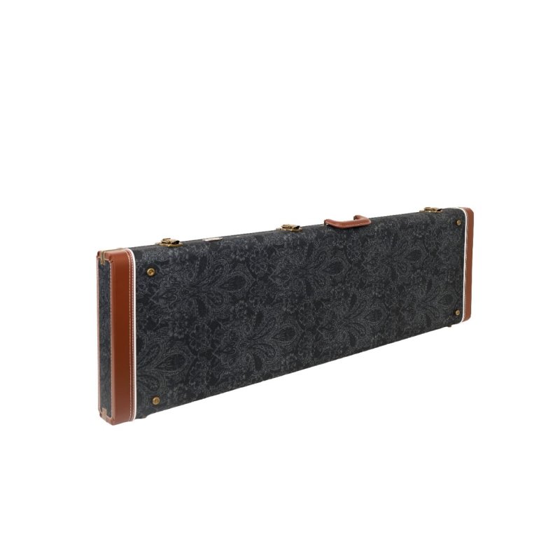 Profile - Bass Guitar Hardshell Case, Black Paisley Pattern #PRC325BPDB-B