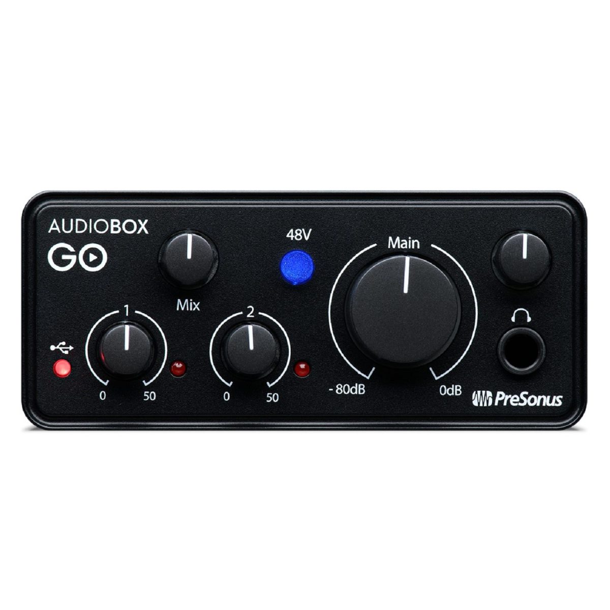 PreSonus - AudioBox GO: compact 2x2 USB audio interface - 2777700106 Front