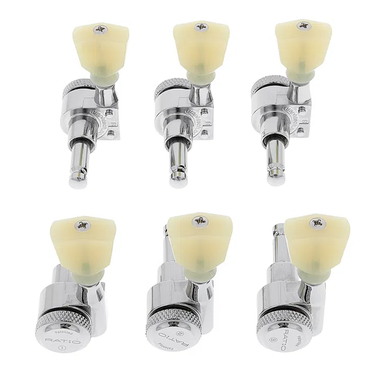 Graph Tech - Locking Ratio Calibrated Machine Heads for Gibson & PRS Guitars, 3x3 Configuration, Chrome #PRL-8351-C0