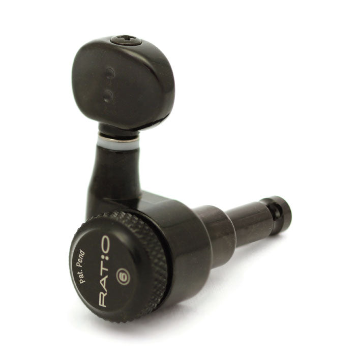 Graph Tech - Ratio Locking Tuned Machine Heads - Electric 6 in Line Classic Black 2 Pin #PRL-8731-B0