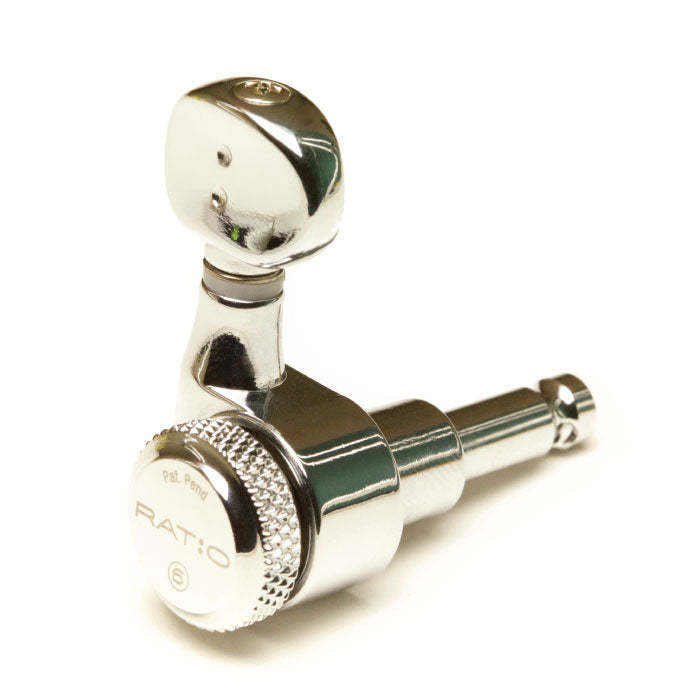 Graph Tech - Graph PRL-8731-C0 Ratio Locking Tuned Machine Heads - Electric 6 in Line Classic Chrome 2 Pin #PRL-8731-C0