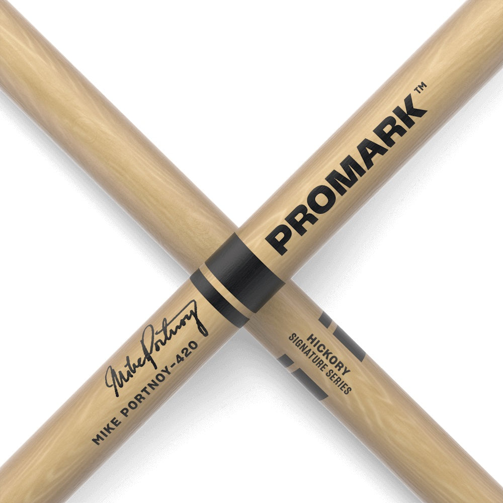ProMark - Mike Portnoy 420 7A Nylon Tip Lacquered Hickory - TX420N Tags