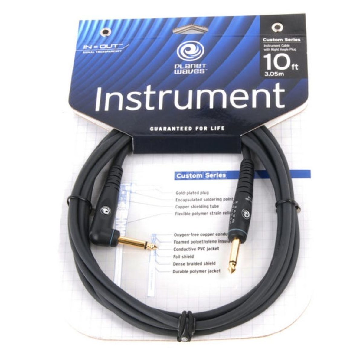 Planet Waves custom series instrument cable 10'