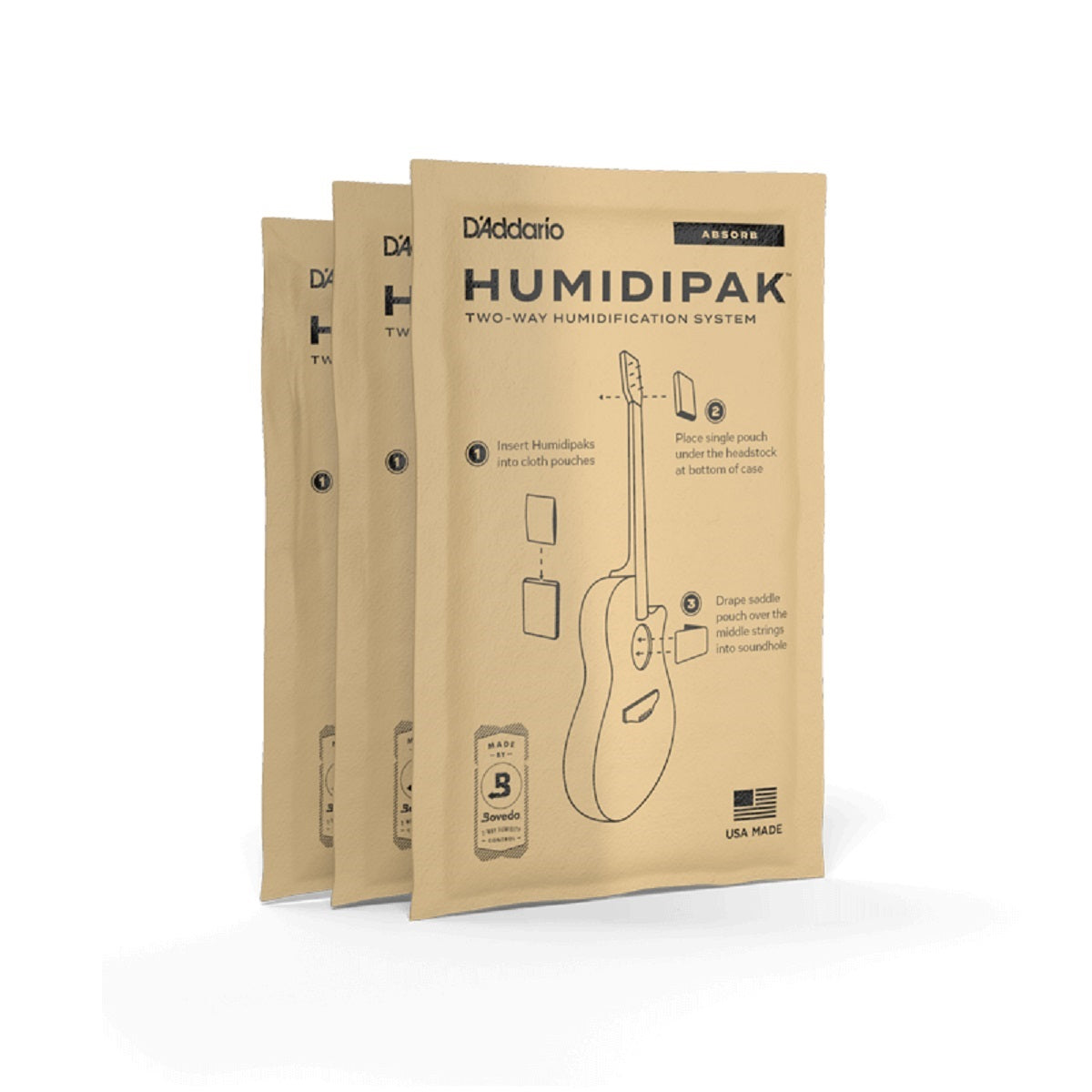 D'Addario - Humidipak Absorb Replacement 3-Pack - PW-HPAP-03